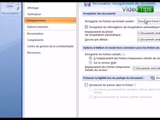 Enregistrer par defaut en format .doc sous word 2007