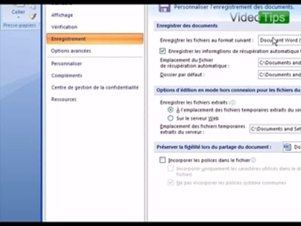 Enregistrer par defaut en format .doc sous word 2007