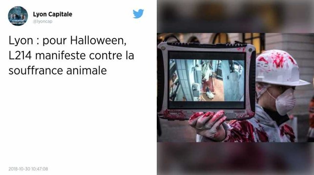 L214 organise des défilés macabres pour Halloween dans toute la France.