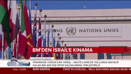 BM'den İsrail'e kınama
