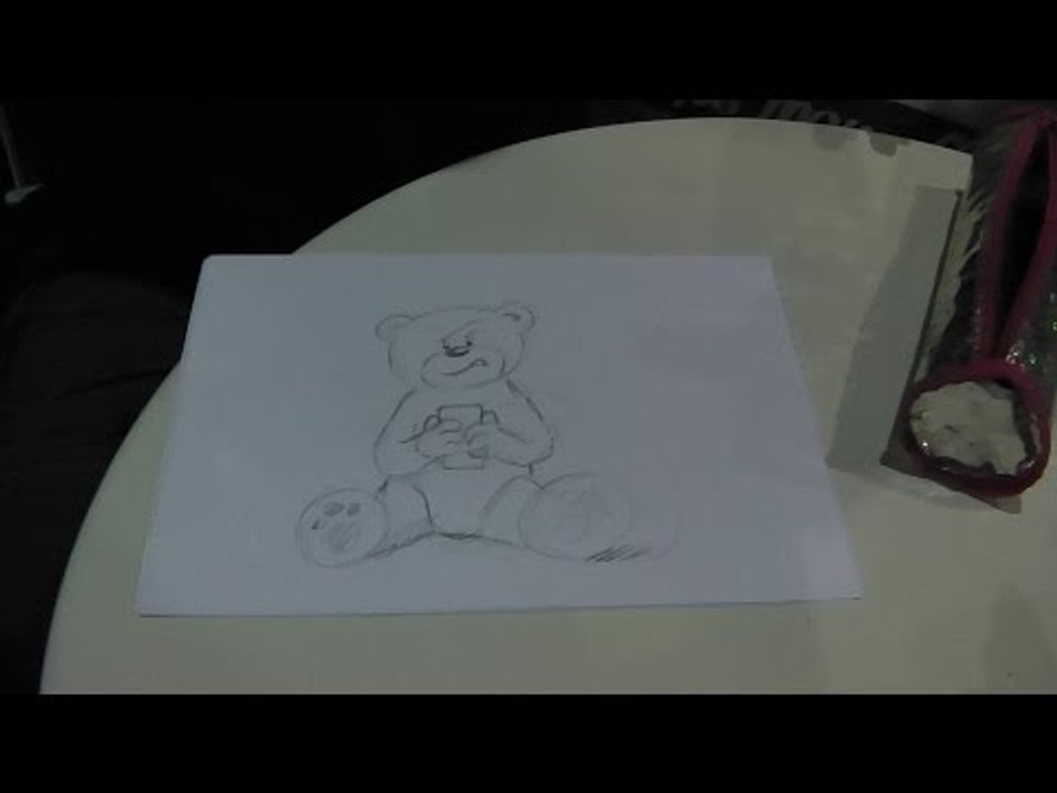Bad Taste Bears Play the Game Bear Live Drawing by Pete Underhill