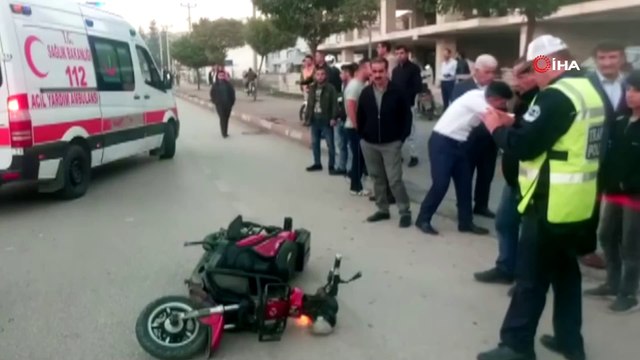 Otomobil ile elektrikli bisiklet çarpıştı:1 ağır yaralı