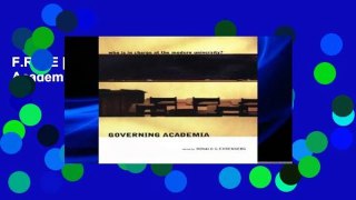 F.R.E.E [D.O.W.N.L.O.A.D] Governing Academia [A.U.D.I.O.B.O.O.K]