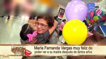María Fernanda Vargas después de tres años se reencuentra con su madre