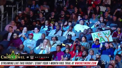 The New Day dress as The Brood in an Attitude Era Halloween tribute SmackDown LIVE, Oct. 30, 2018