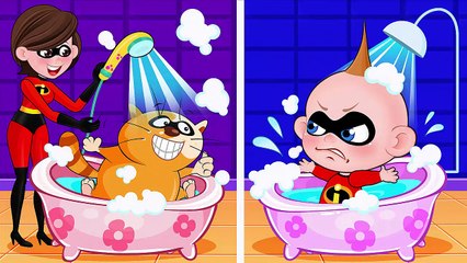 The Incredibles 3 English | Jack Jack's Jokes With The Police | Cartoons Incredibles 2D