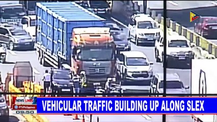 Vehicular traffic building up along SLEx