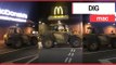 Thirsty teen stopped off at a Mcdonald’s drive-thru in a JCB | SWNS TV