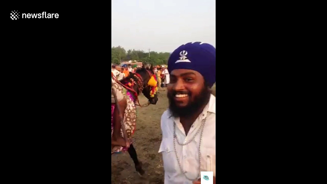 Horse loses control and tramples over crowd of spectators