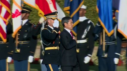 정경두 국방장관, 미군 의장대 정식 사열 / YTN