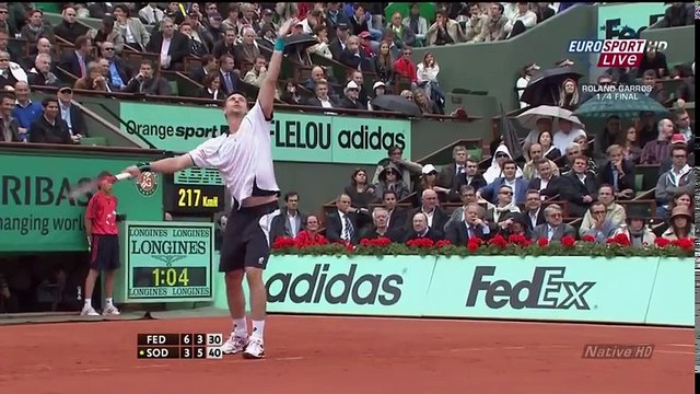 Roger Federer vs Robin Soderling - Roland Garros 2010 [Highlights HD]