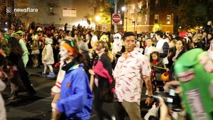 Costumed New Yorkers march in 45th annual Village Halloween Parade