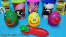 Play Doh Balls Smiley Face Surprise Toys and Eggs Panda Powerpuff Minion Superman