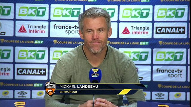 La réaction de Mickaël Landreau après Toulouse FC - FC Lorient (0-1) - Coupe de la Ligue BKT 18-19