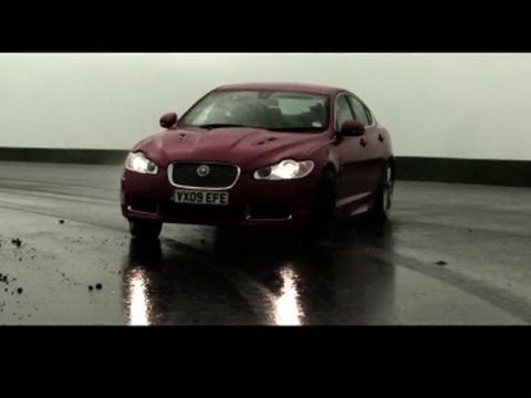Two Jaguar XFR's drifting in Wales at the Anglesey race track (2010)
