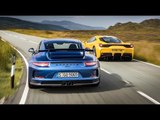 Ferrari 458 Speciale vs Porsche 911 GT3 (2014) twin test review