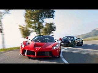 LaFerrari vs McLaren P1: hybrid supercar twin test review (2014)