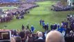Justin Rose and Henrik Stenson arrive on the 1st tee at the Ryder Cup- Today's Golfer