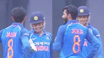 India VS West Indies: Ravindra Jadeja scolded by MS Dhoni as he asked for DRS | वनइंडिया हिंदी