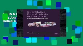 D.O.W.N.L.O.A.D [P.D.F] Quantitative Data Analysis in Education: A Critical Introduction Using