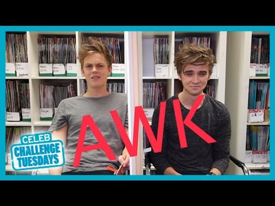 Caspar Lee and Joe Sugg challenge each other to a stare off