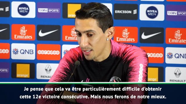 12e j. - Di Maria : Difficile d'obtenir une 12e victoire consécutive