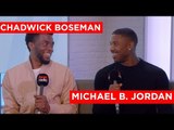 Chadwick Boseman & Michael B Jordan on Black Panther, Cast Parties & and Brag Off