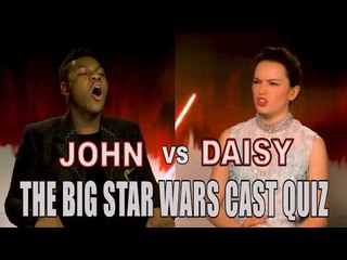 Скачать видео: Daisy Ridley and John Boyega fail our Star Wars: The Last Jedi cast quiz!