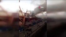 Tuzla'da Korkutan Gemi Yangını