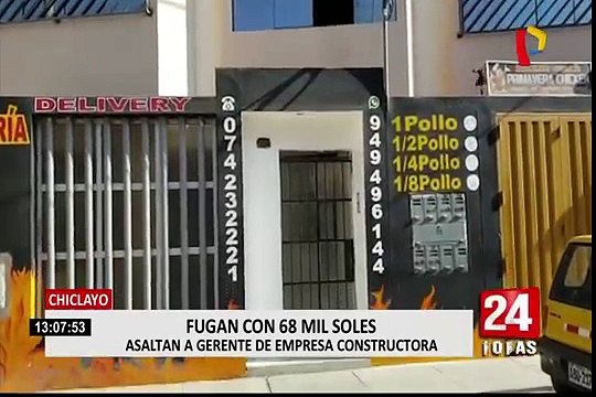 Chiclayo: asaltan a gerente de constructora y le arrebatan 68 mil soles