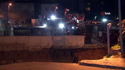 Ümraniye'de metro inşaatı çalışması sırasında yol çöktü