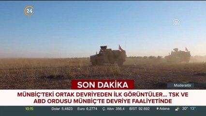 Münbiç'teki ortak devriyeden ilk görüntüler