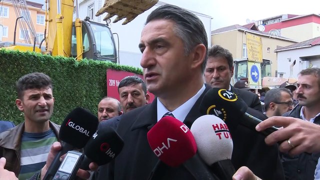 Ümraniye'de inşaat alanı yanındaki yolda göçük - Ümraniye Kaymakamı Dervişoğlu - İSTANBUL