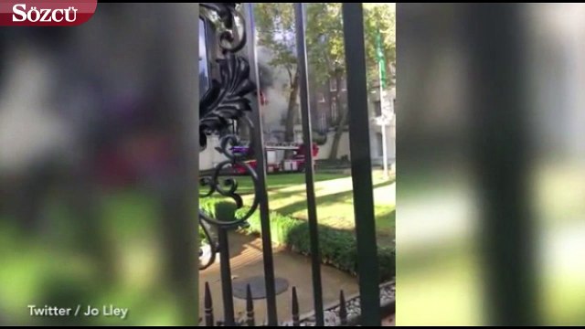 Suudi Arabistan'ın Londra Büyükelçiliği yanında alevler yükseliyo