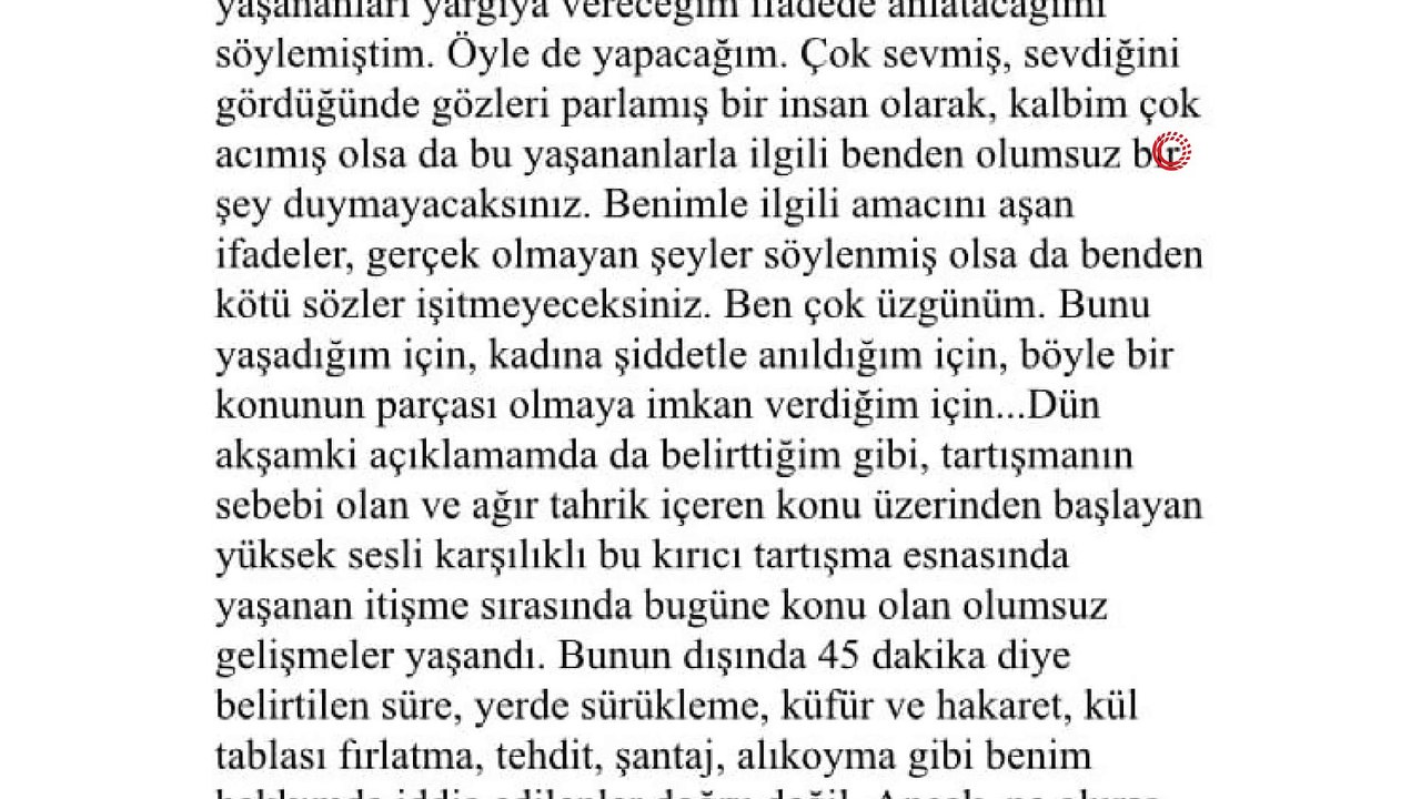 Ahmet Kural yazılı bir açıklama yaparak, 'Çok sevmiş , sevdiğini gördüğünde gözleri parlamış bir insan olarak, kalbim çok acımış olsa da bu yaşananlarla ilgili benden olumsuz bir şey duymayacaksınız' ifadelerini kullandı.