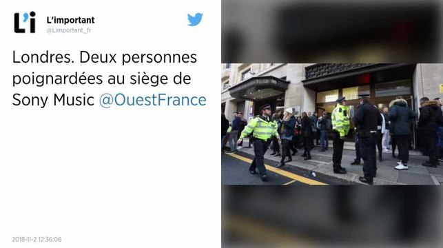 Londres. Deux personnes poignardées au siège de Sony Music.