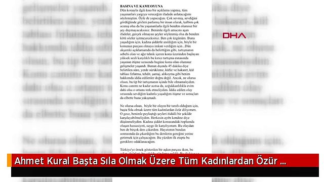 Ahmet Kural Başta Sıla Olmak Üzere Tüm Kadınlardan Özür Diliyorum