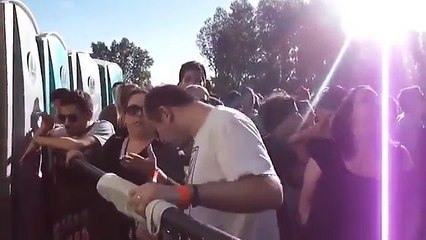 Crazy guy dance techno music