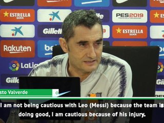 Video herunterladen: We must be cautious with Messi's return- Valverde