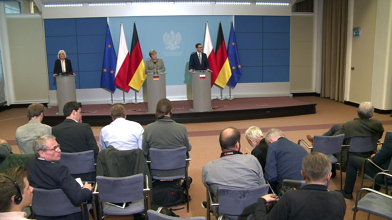 Merkel und Morawiecki wollen Zusammenarbeit intensivieren