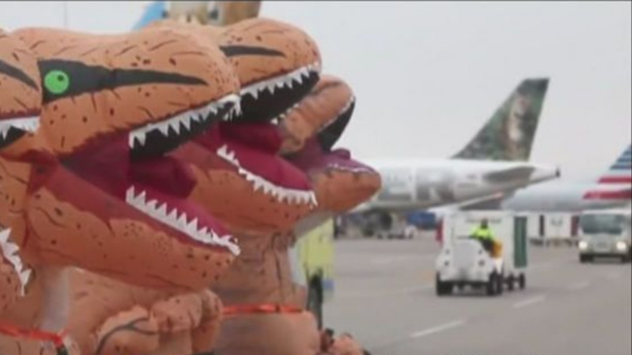Quand un T-Rex se charge du trafic aérien le soir d'halloween