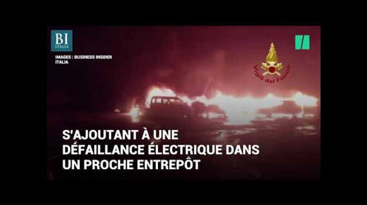 Un parking de Maserati part en fumée dans un incendie en Italie