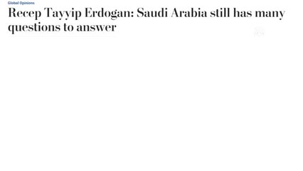 Cumhurbaşkanı Erdoğan, Kaşıkçı Cinayetini Washington Post'a Değerlendirdi