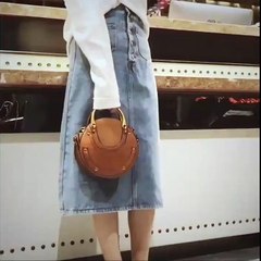 2-Way Circle Shape Stud Crossbody Bag