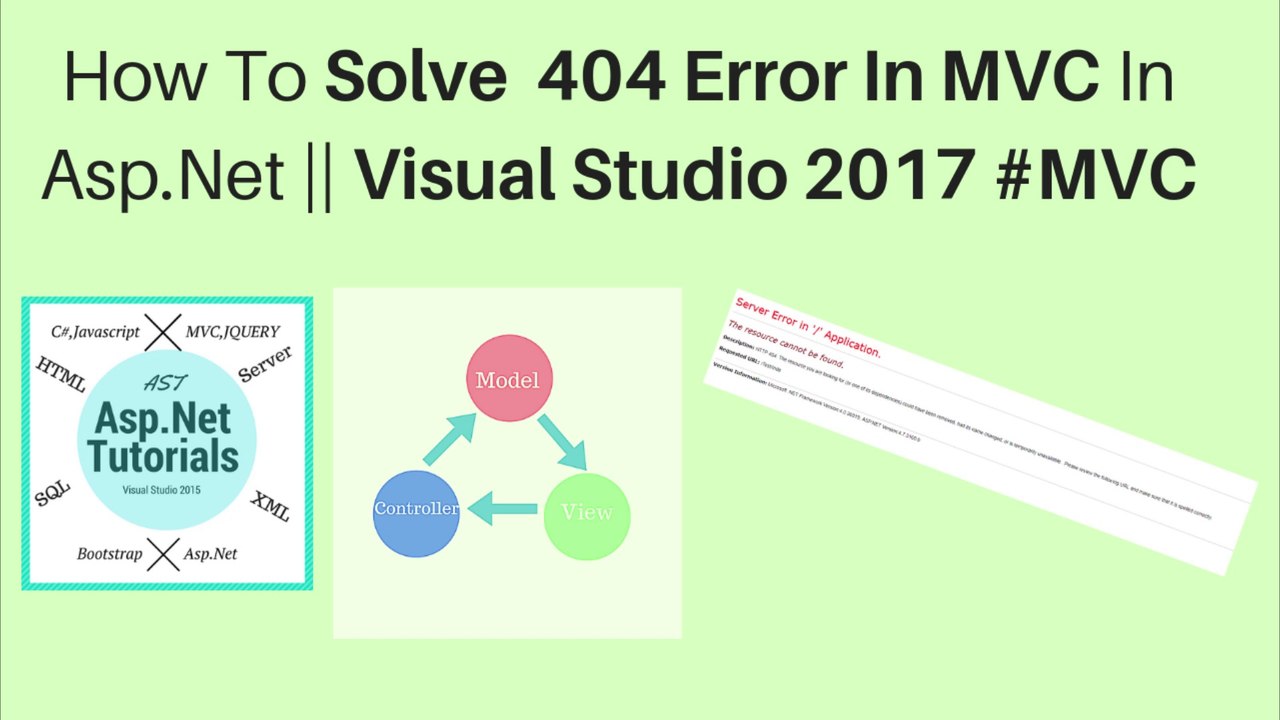 How to solve 404 error in mvc in asp.net || visual studio 2017 #Error tutorials 15