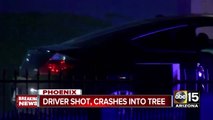 Man shot while driving, crashes in west Phoenix