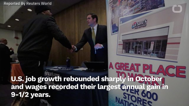 U.S. Job Growth Surges, Annual Wage Gain Biggest Since 2009