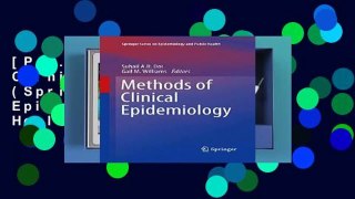 [P.D.F] Methods of Clinical Epidemiology (Springer Series on Epidemiology and Public Health)