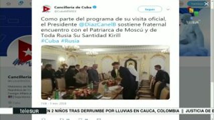 Presidente de Cuba se reúne con el Patriarca Kirill en Rusia