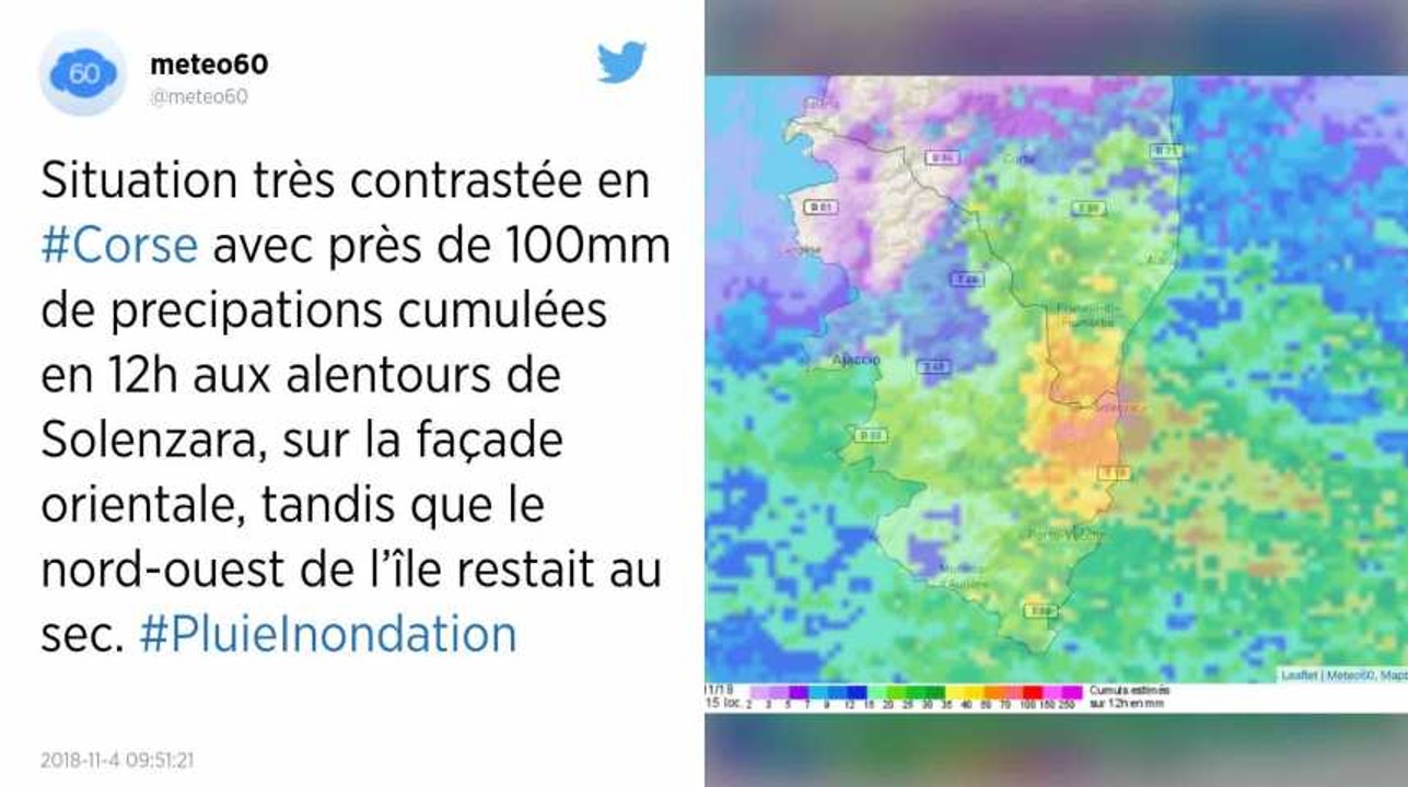Orages et pluies. La Corse en alerte orange jusqu’à lundi soir